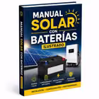 Mockup del Manual Solar con Baterías ilustrado